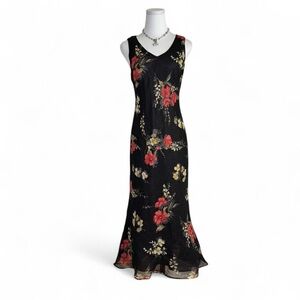 Vintage Black Floral + Polkadot Reversible Maxi Dress
Made in Italy